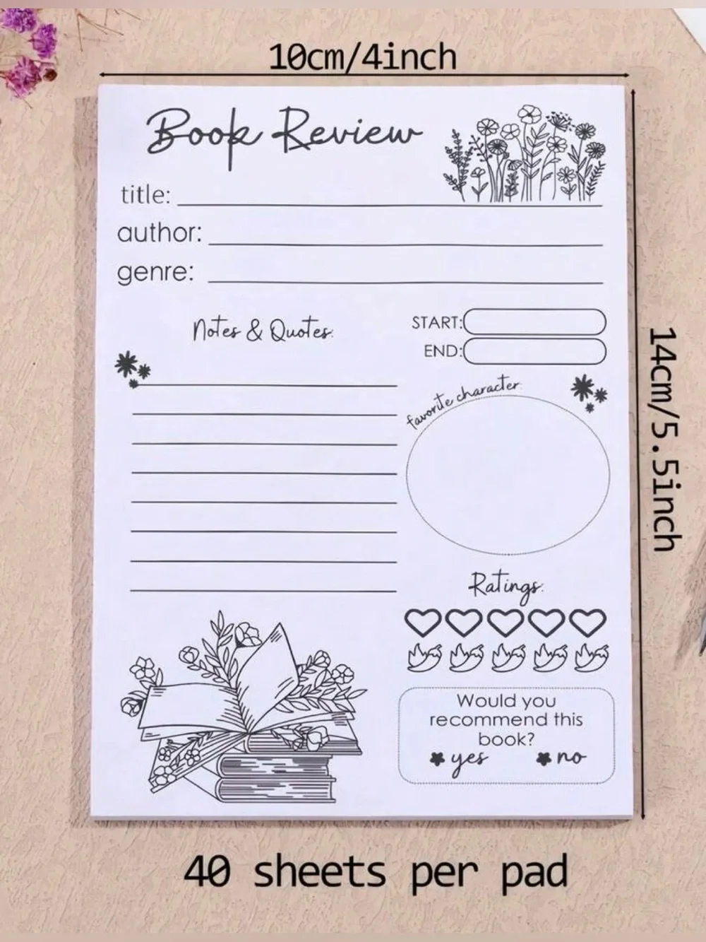 NWT Sealed New Book Review 40 Sheet Adhesive Pad